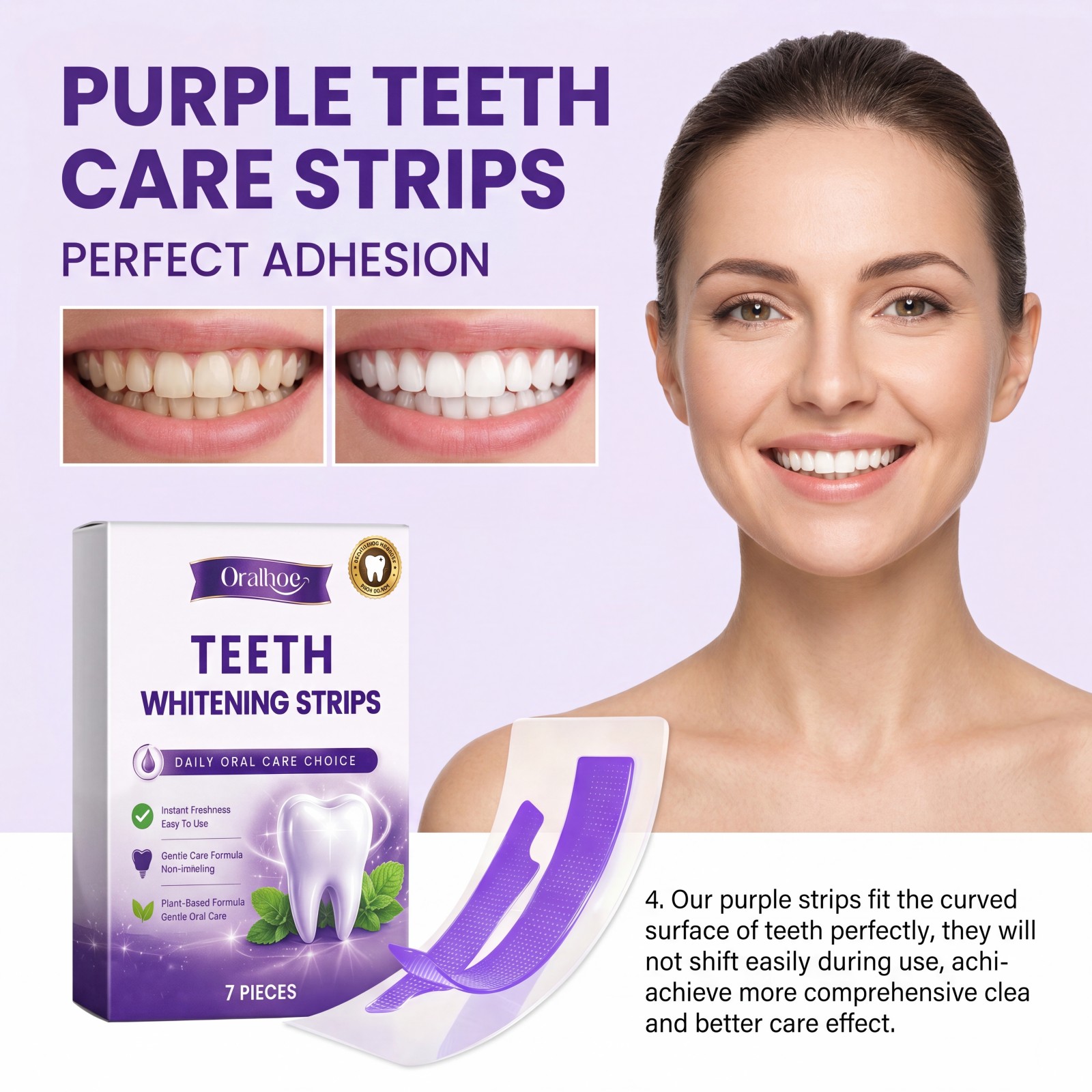Purple Teeth Whitening Strips  - Teeth Whitening Strips Permanent ulasan dan harga